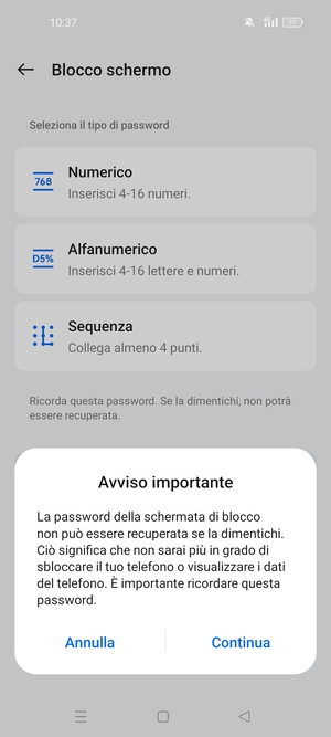Seleziona Continua