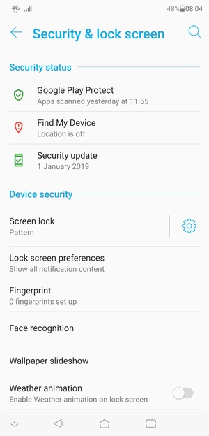 Your phone is now secure with a screen lock