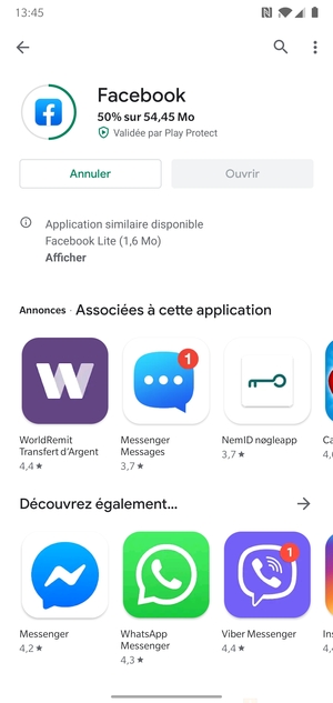 Veuillez attendre la fin de la procédure d'installation