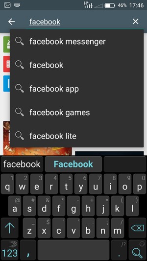 Enter the app name and select Search