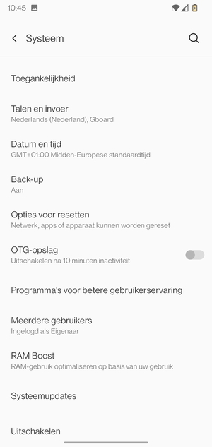 Selecteer Systeemupdates