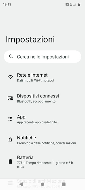 Seleziona Rete e Internet