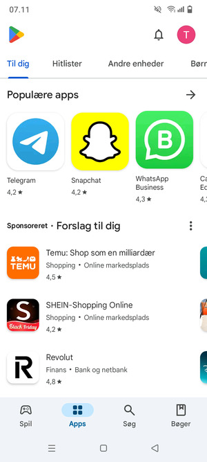 Vælg Søg
