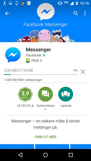 Vent til installasjonen er ferdig
