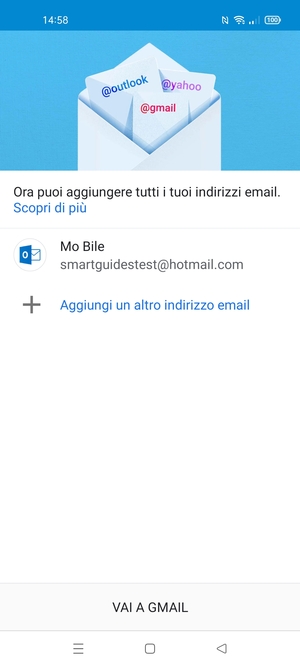 Seleziona VAI A GMAIL