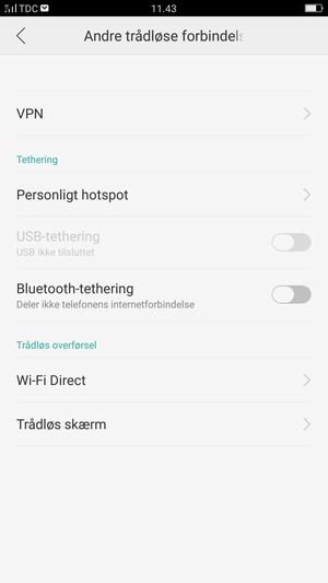 Vælg Personligt hotspot