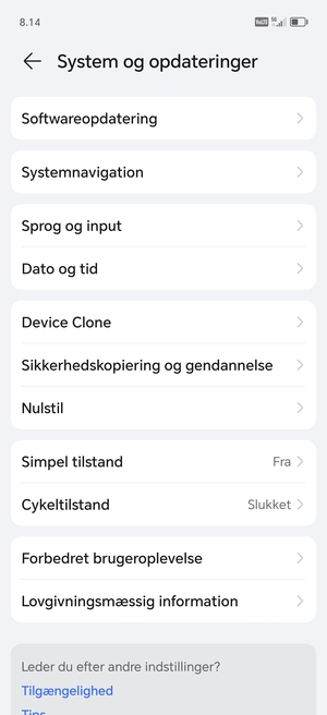 Vælg Sikkerhedskopiering og gendannelse