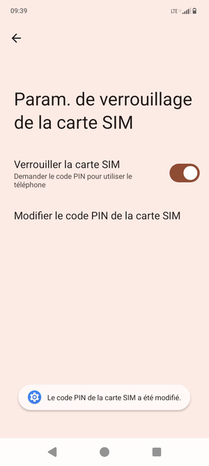 Votre code PIN de la carte SIM a été modifié