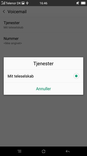 Vælg Mit teleselskab