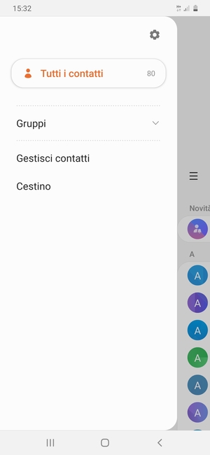 Seleziona Gestisci contatti