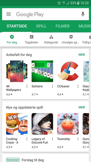 Velg søkefelt
