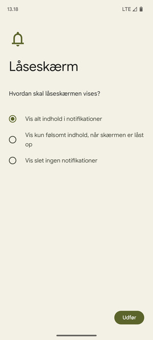 Vælg din foretrukne mulighed og vælg Udfør