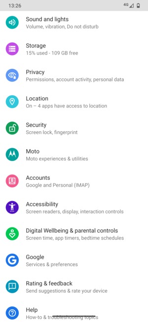 Scroll to and select Accounts