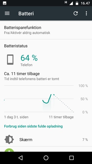 Vælg Batterisparefunktion
