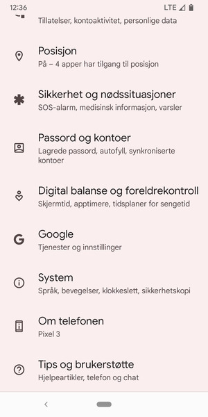 Bla til og velg System