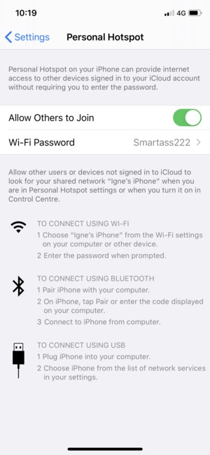 Select Wi-Fi Password