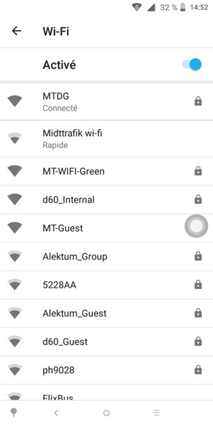 Vous êtes maintenant connecté au réseau Wi-Fi