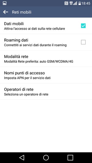 Per modificare la rete, in presenza di problemi, seleziona Operatori di rete