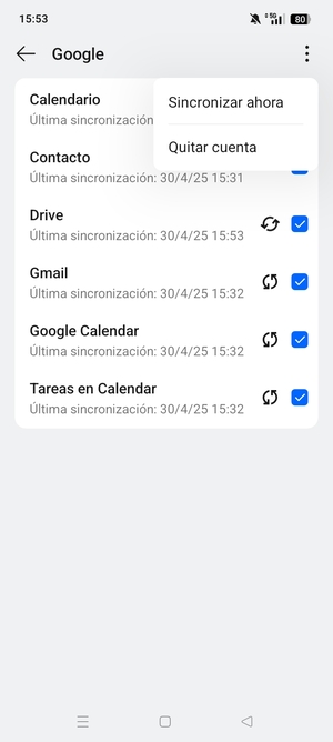 Seleccione Sincronizar ahora