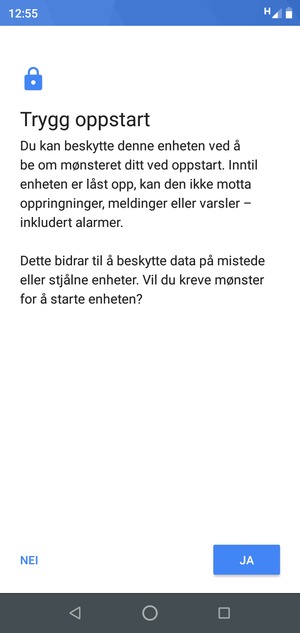 Velg ønsket alternativ