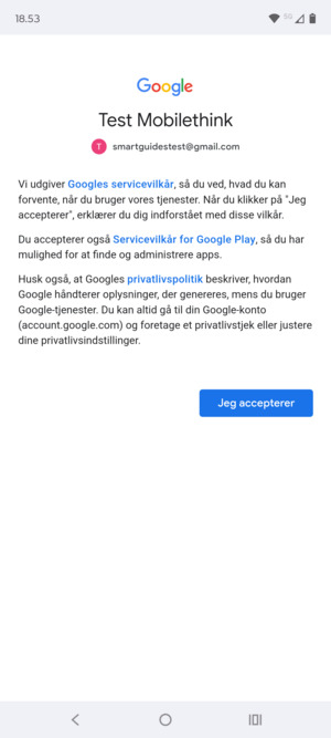 Vælg Jeg accepterer