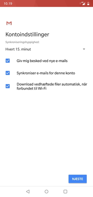 Vælg NÆSTE