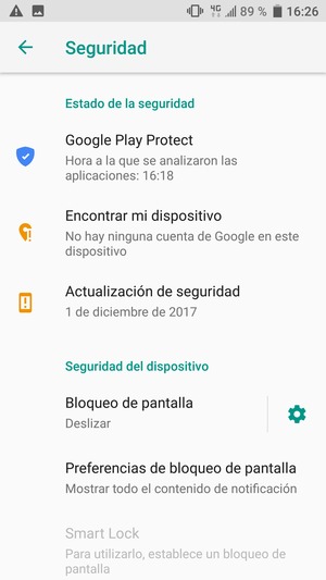 Seleccione Bloqueo de pantalla