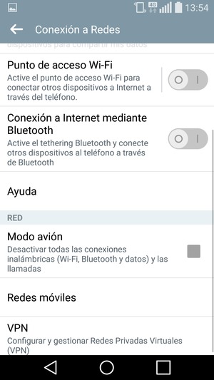 Desplácese y seleccione Redes móviles