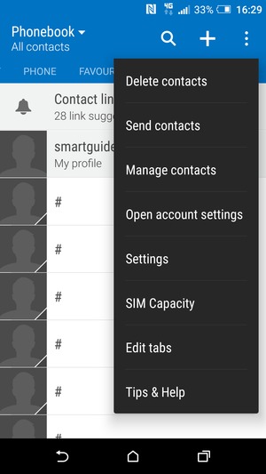 Select Manage contacts