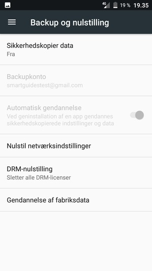 Vælg Sikkerhedskopier data