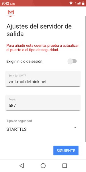 Seleccione Tipo de seguridad