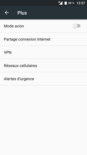 Sélectionnez Réseaux
cellulaires