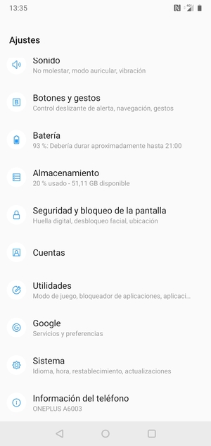 Desplácese y seleccione Sistema