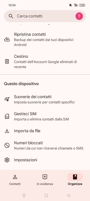 Scorri e seleziona Gestisci SIM