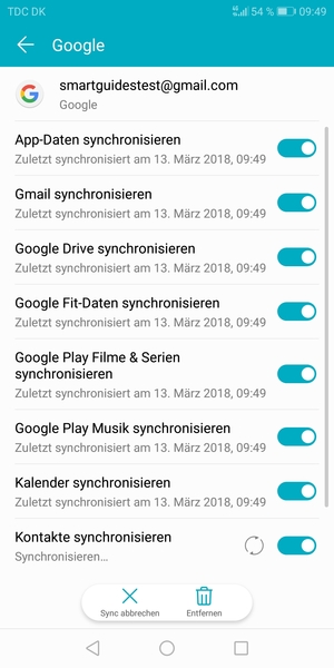 Ihre Kontakte von Google werden nun auf Ihrem Smartphone synchronisiert