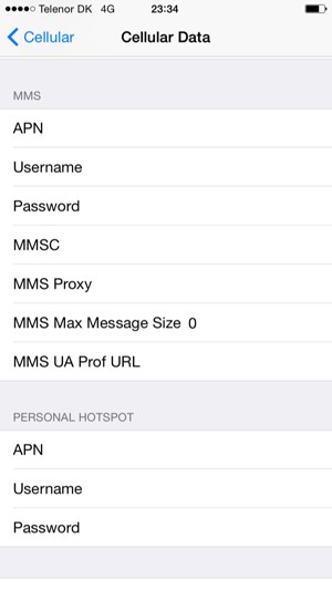 Enter MMS information