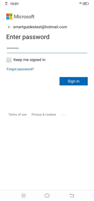Enter your password and select Sign in