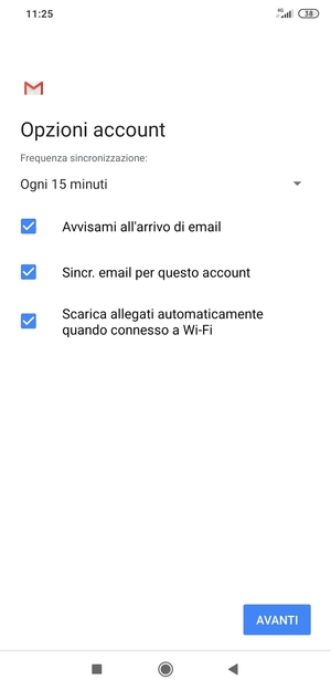 Seleziona AVANTI