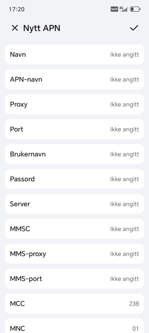Skriv inn MMS-informasjon