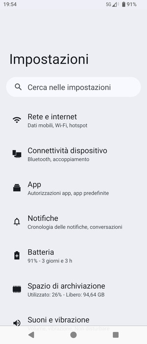 Seleziona Rete e internet