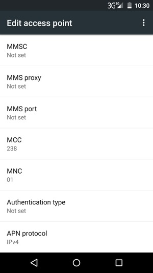 Scroll down and enter MMS information