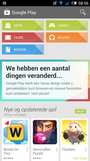 Selecteer de zoekknop