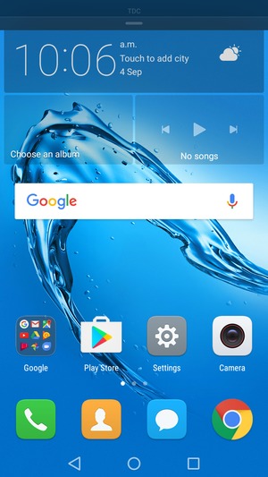 Slide down the top menu