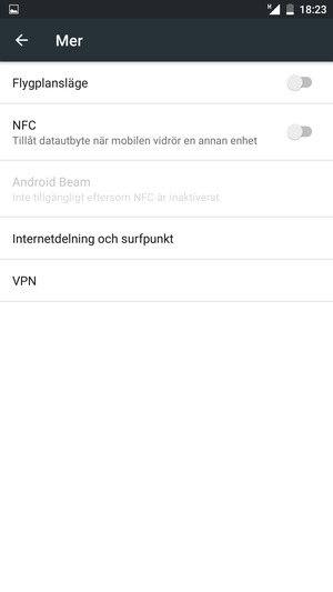 Välj Internetdelning och surfpunkt