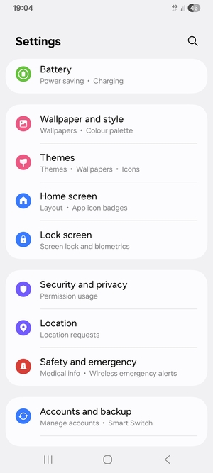 To activate your screen lock, go to the Settings menu and select Lock screen