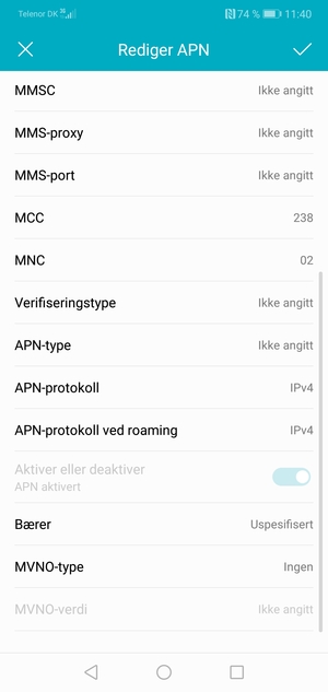 Bla ned og skriv inn MMS-informasjon