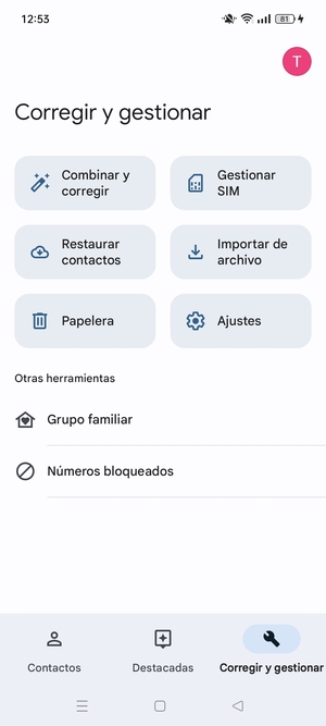 Seleccione Gestionar SIM