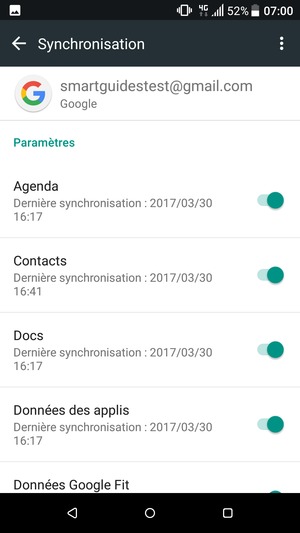 Sélectionnez le bouton du Menu
