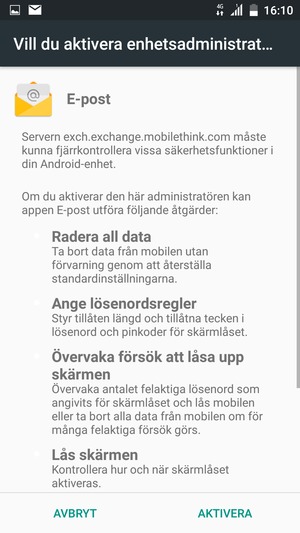 Välj AKTIVERA