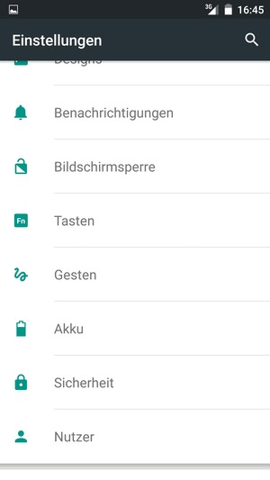 Scrollen Sie und wählen Sie Akku